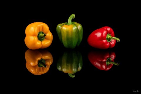 Trio de poivrons Photographe Ivan Le Roux